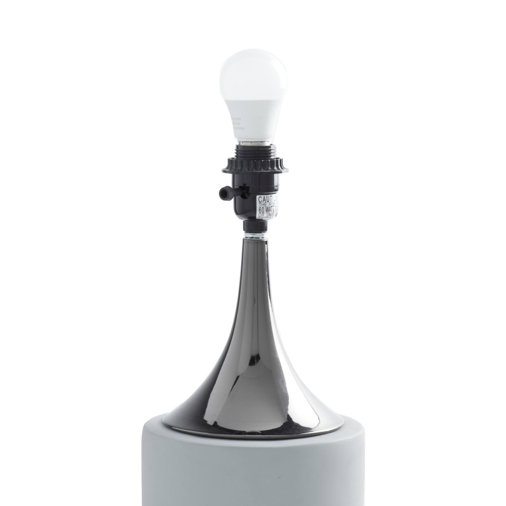 Grey Metal Traditional Table Lamp, 24" x 15" x 15"